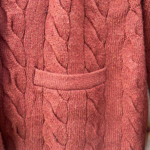 Talbots Rust Cable Knit Cardigan - Picture 5 of 11